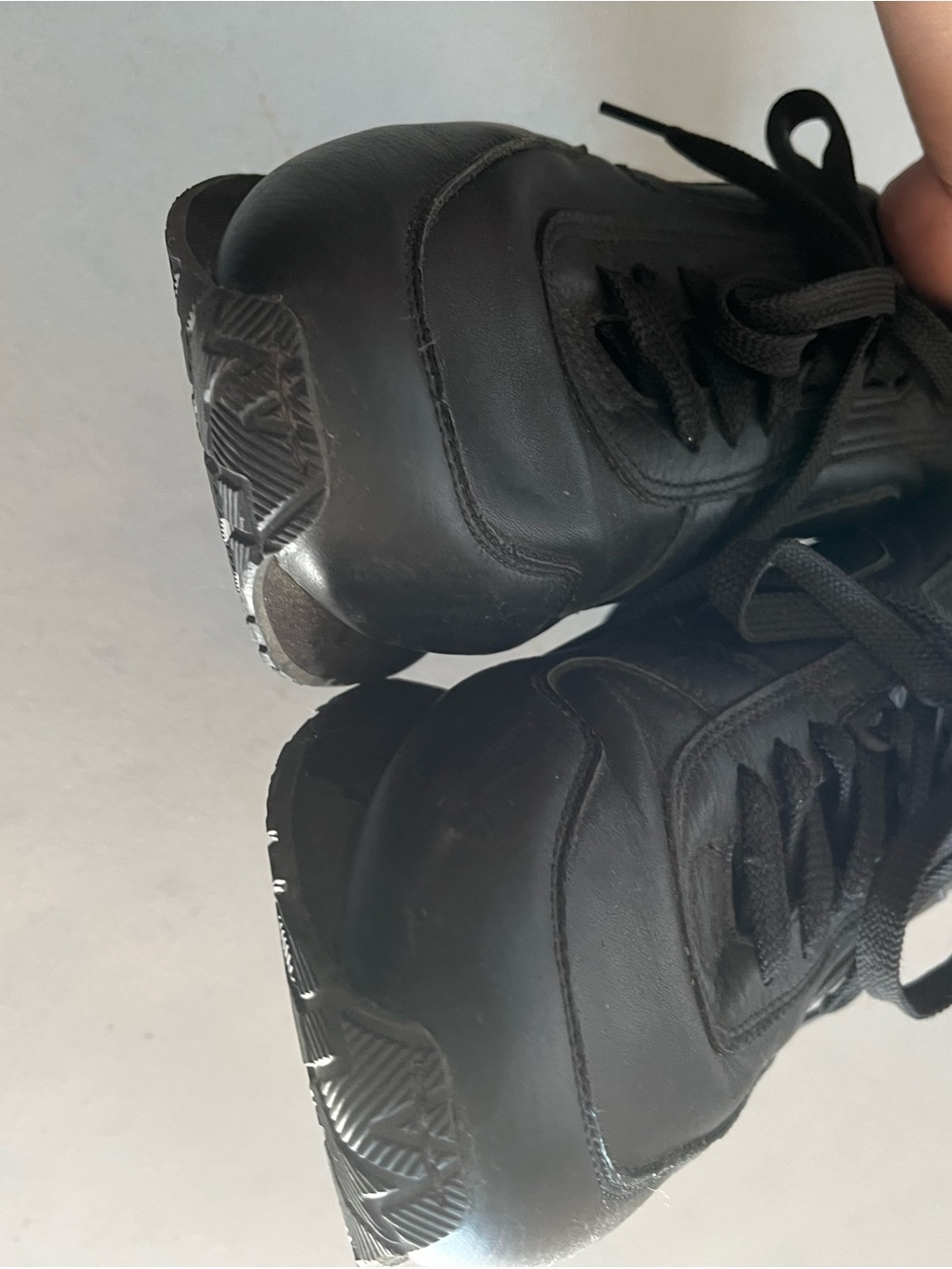 SAS Black Leather Lace-Up Sneakers - Picture 8 of 9